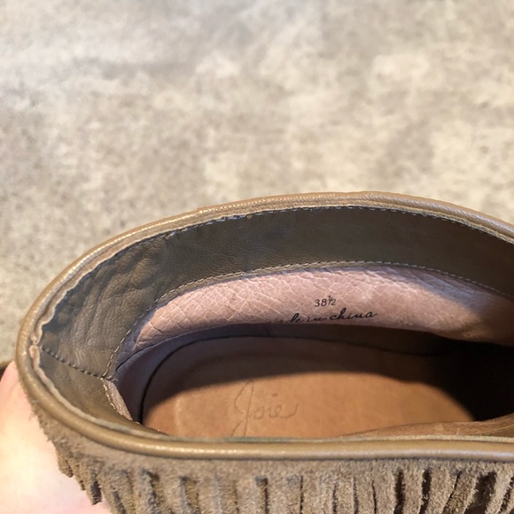 Joie Loren Tan Suede Fringe Booties 8.5 - Picture 7 of 7